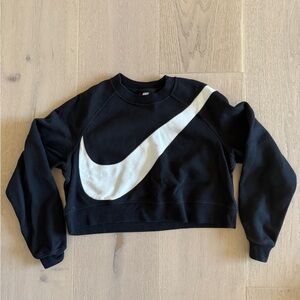Black and White Cropped Crewneck
